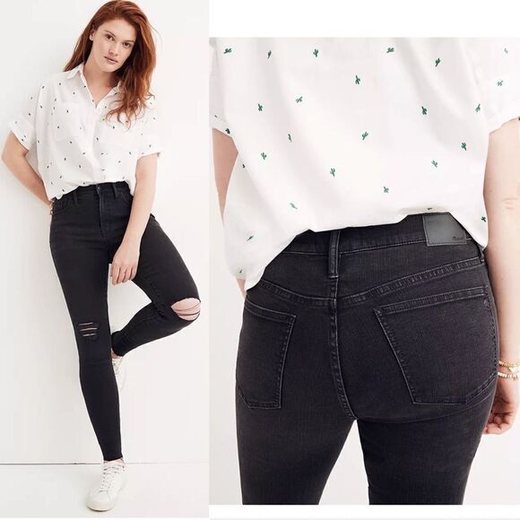 𝅺madewell Sz 24 9" Mid-Rise Skinny Jeans in Charcoal Grey - Picture 2 of 11